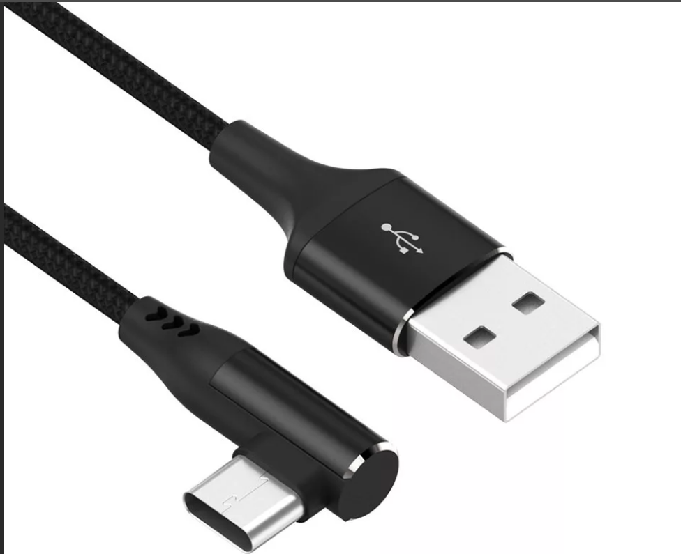 Зарядный USB кабель Type-c L образный разъем длина 1 метр Moxom UC-08 2.4А черный - фото 3 - id-p87305611