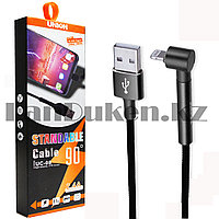 Зарядный USB кабель L образный Lightning длина 1 метр Moxom UC-08 2.4А черный