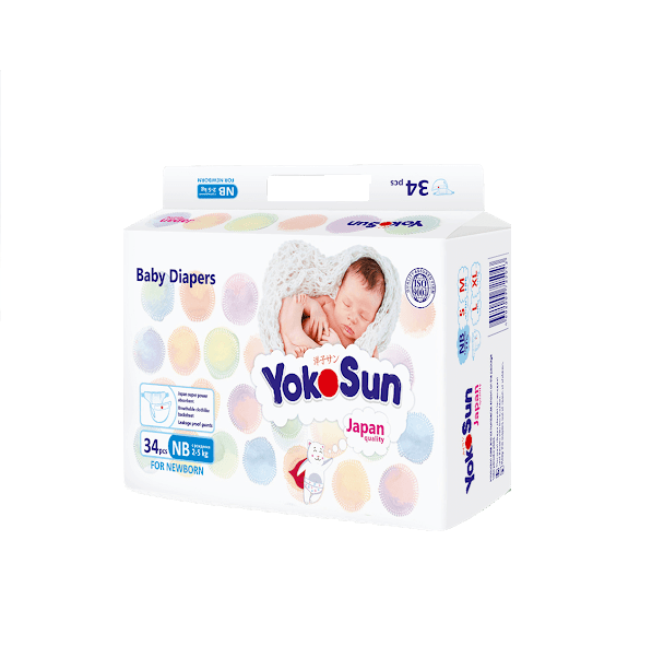 Подгузники YokoSun NB (2-5kg) 34 штуки для новорожденных