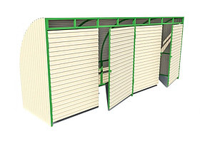 Навес над мусорными баками на 4 шт