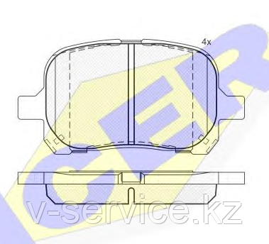 Тормозные колодки YOTO G-082(MD 2166)(REMSA 621.00)