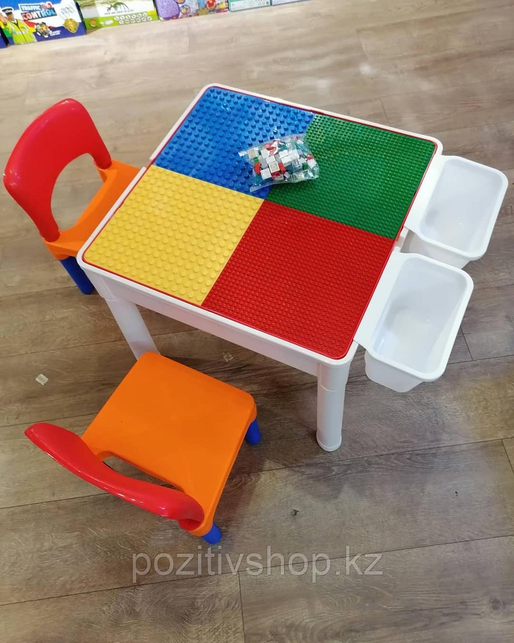 Столик для игр с конструктором с двумя стульчиками SY1999 - фото 2 - id-p87010291