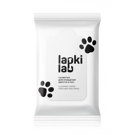 Салфетки для очищения шерсти и лап животных Lapki Lab