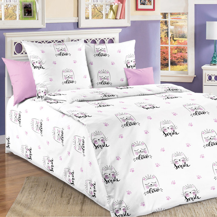 Королевское искушение Комплект постельного белья "Китти"  1.5 спальный , перкаль ТексДизайн(Россия)