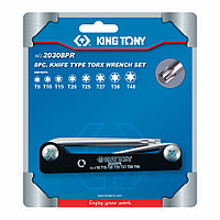 KING TONY Набор Г-образных TORX, T9-T40, складные, 8 предметов KING TONY 20308PR