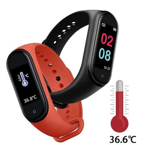 Браслет здоровья Smart Bracelet 4 Pro с датчиками температуры и давления (Черный) - фото 1 - id-p87336946