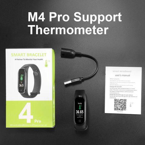 Браслет здоровья Smart Bracelet 4 Pro с датчиками температуры и давления (Черный) - фото 6 - id-p87336946