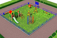 Детская площадка игровой комплекс, воркаут, качалка на пружине, качеля балансир, скамейки, урна
