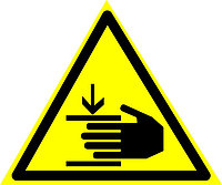Знак "Осторожно! Возможно травмирование рук"