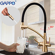 GAPPO G4398-1 Смеситель д/кухни с питьевым краном бронза/черный