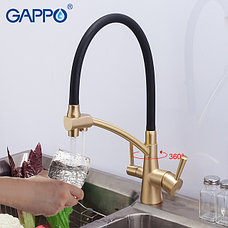 Смеситель для кухни с гибким изливом Gappo G4398-1 бронза/черный, фото 2