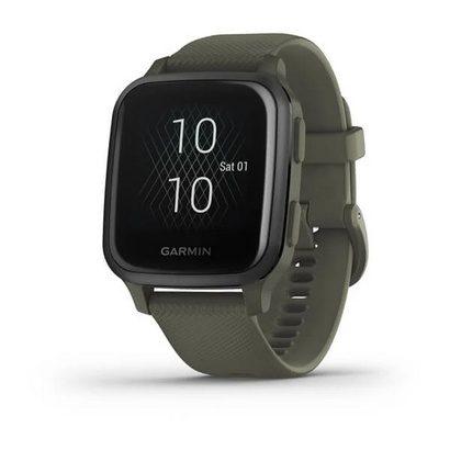 Спортивные часы Venu Sq Music Slate Aluminium Bezel with Moss Case and Silicone Band