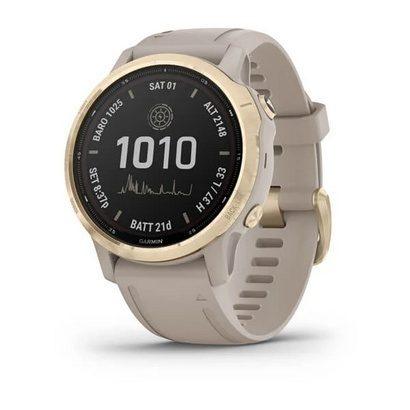 Спортивные часы Fenix 6S Pro Solar, Lt.Gold w/ Lt. Sand Band,GPS Watch,EMEA