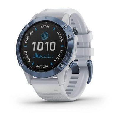 Спортивные часы Fenix 6 Pro Solar,Mineral Blue w/Whitestone band,GPS,EMEA