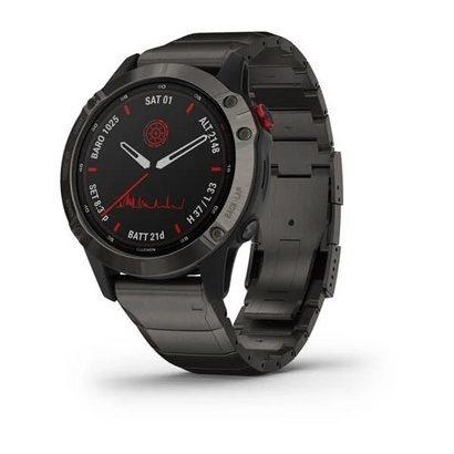 Спортивные часы Fenix 6 Pro Solar,Ti,Carbon Gray DLC w/Ti DLC Band,GPS,EMEA