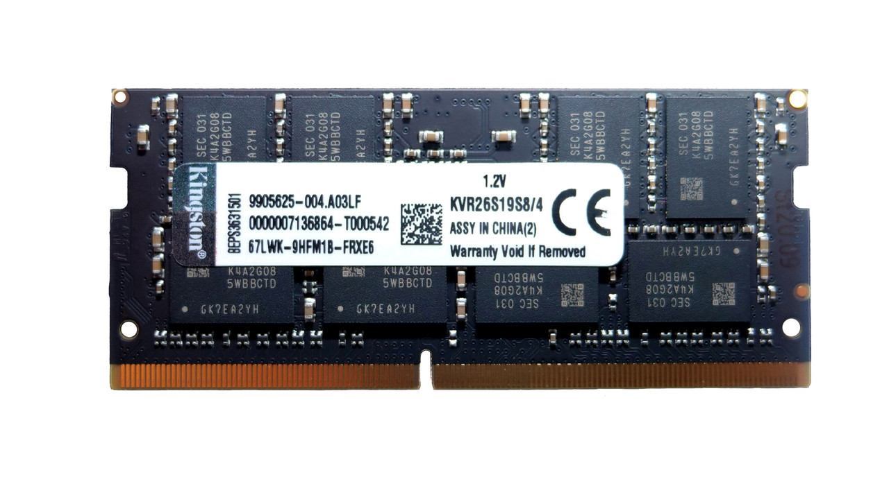 Оперативная память SODIMM DDR4 4GBKingston KVR26S19S8/4