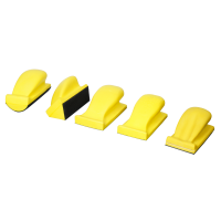 Ручной шлифовальный блок угловой для абразивных полос с липучкой 120 * 70 мм (ср. жесткий, желтый) - фото 2 - id-p87388102