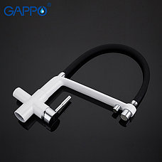 GAPPO G4398-9 Смеситель д/кухни с питьевым краном белый/черный, фото 3