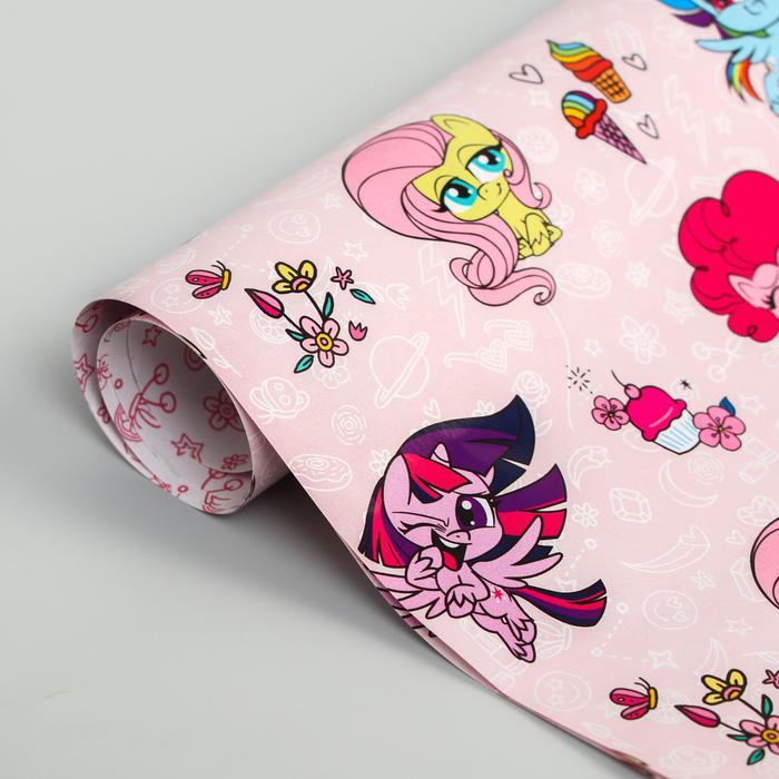 Бумага упаковочная глянцевая двусторонняя, My Little Pony, 60x90 см 5414321