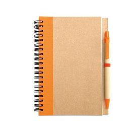 Эко Блокнот с ручкой, SONORA PLUS Оранжевый