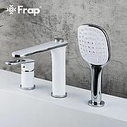 FRAP F1149 Смеситель на борт ванны белый/хром