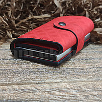 Картхолдер держатель для карт и визиток с RFID защитой экокожа KH-327 красный