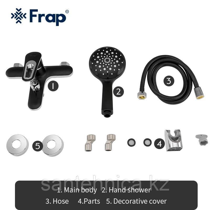 Смеситель для ванны Frap F3249-6 черный/хром - фото 5 - id-p87429928