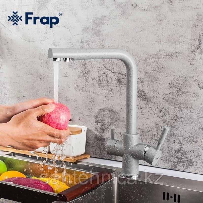 Смеситель для кухни с питьевым каналом серый Frap F4352-22