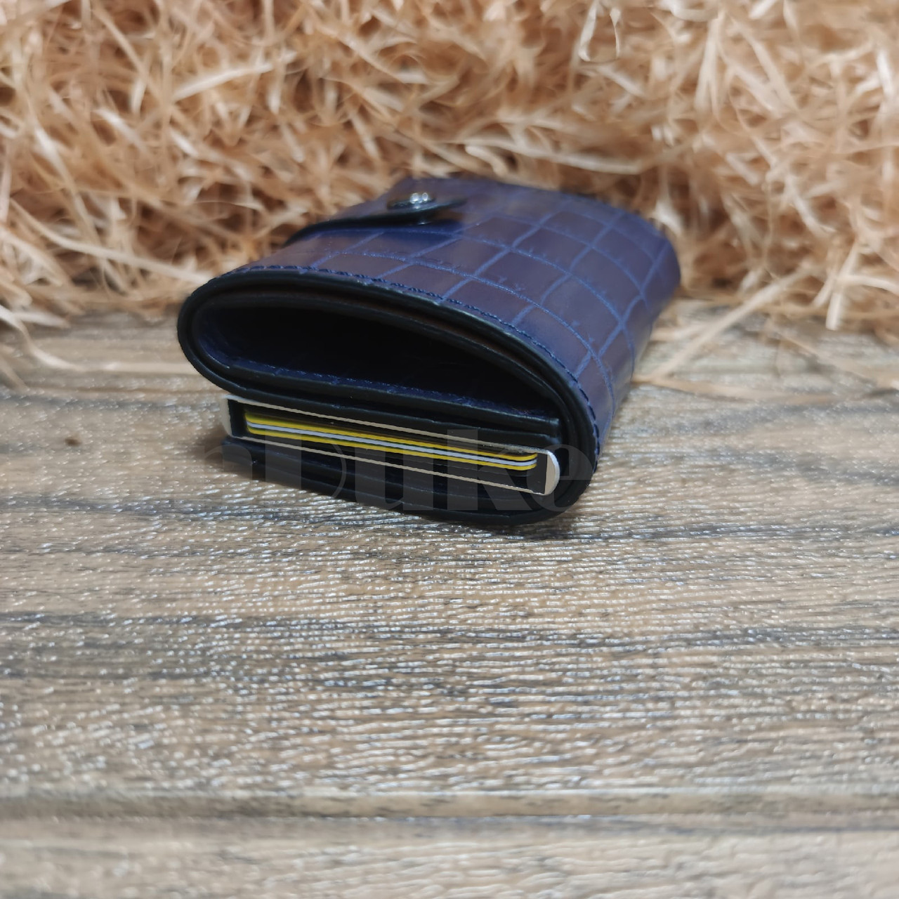 Картхолдер держатель для карт и визиток с RFID защитой экокожа KH-328 синий - фото 7 - id-p87432824