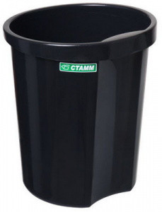 Корзина для мусора СТАММ 12 литров, цельная, черная - фото 1 - id-p87041869