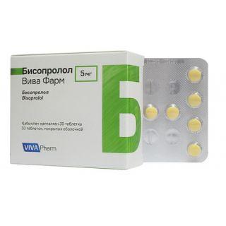 Бисопролол 5 мг №30 табл. Вива-Фарм