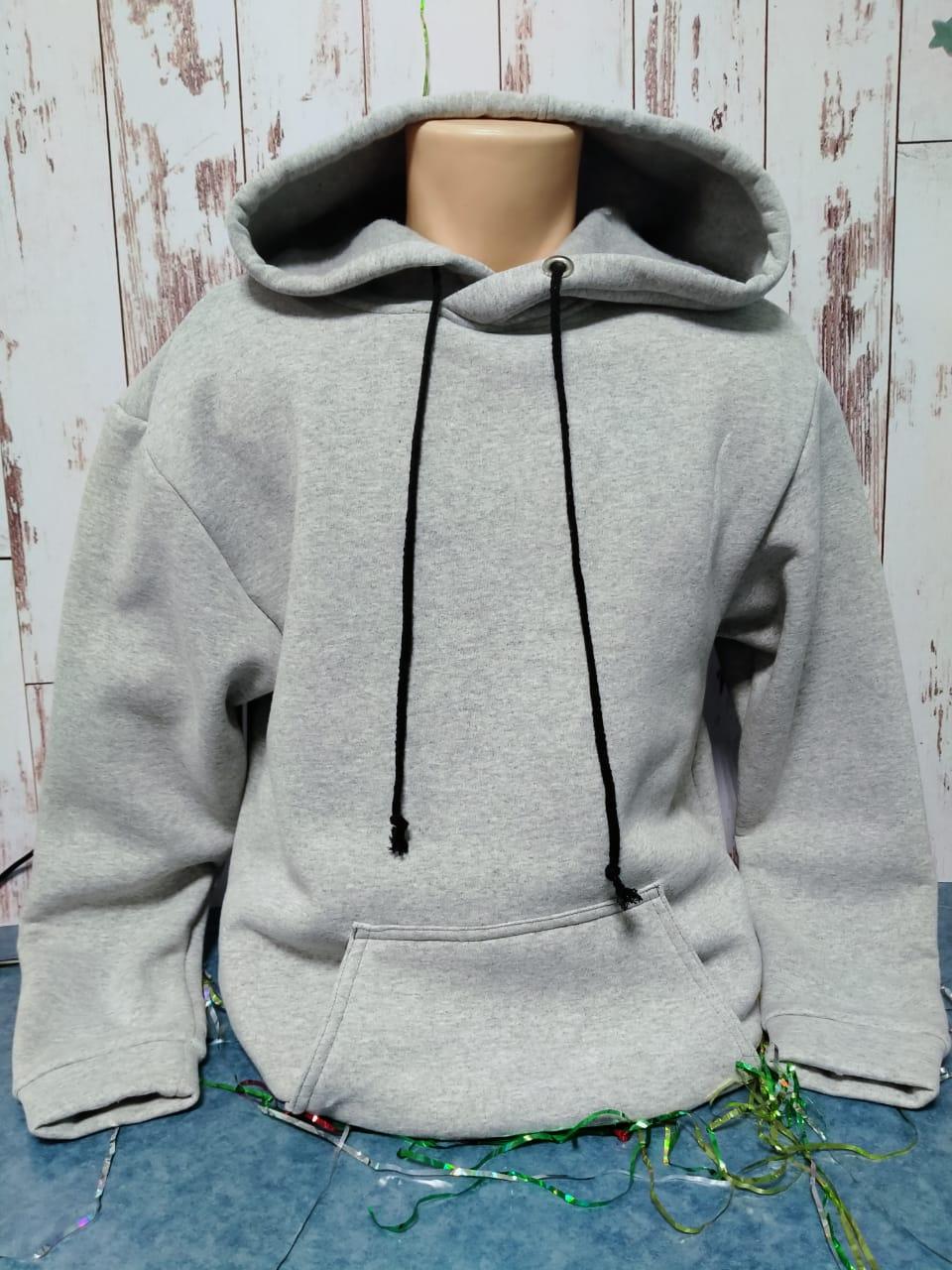 Худи Х/Б, (р-р: 32) "Fashion kid", Россия, цвет: серый меланж