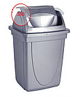 Корзина с вращающейся крышкой СТАММ 12 л., серый металлик