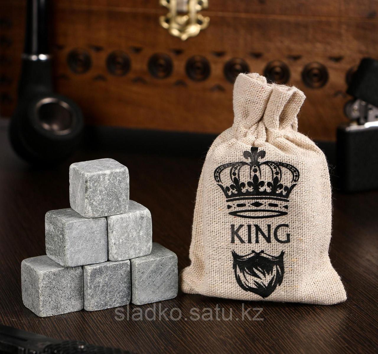 Набор камней для виски King 6 шт в текстильном мешочке