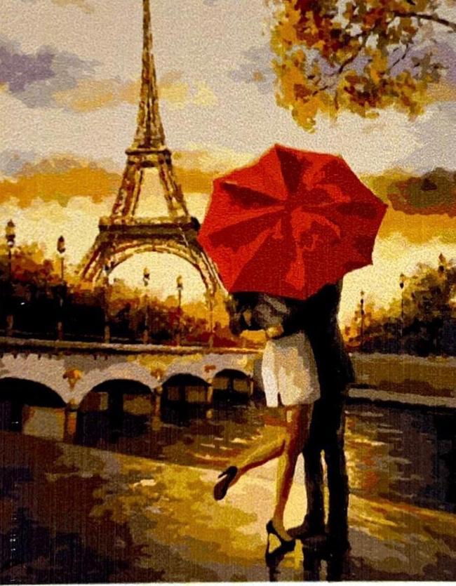 Картина по номерам "Любовь в Париже" 50*40