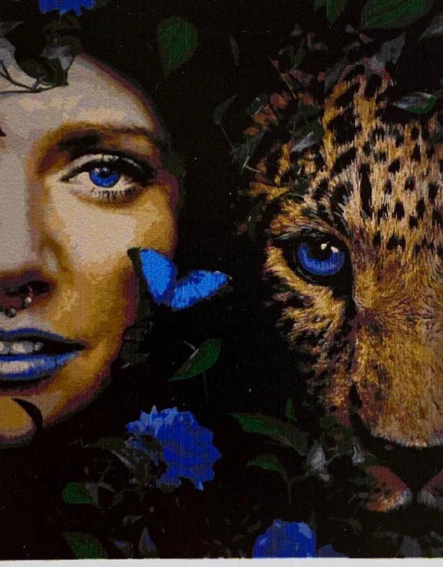 Картина по номерам "Женщина и леопард" 50*40