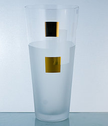 Ваза 29 см, золотой кубик (Crystalite, Чехия)