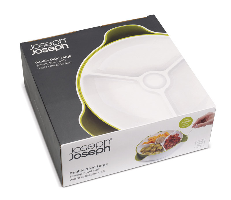 Блюдо для снека Double Dish Large, белое/серое (Joseph Joseph, Англия) - фото 3 - id-p87448680