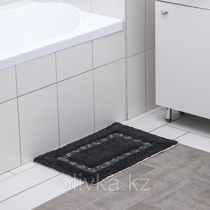 Коврик «Кактус», 40×60 см, 900 г/м2, 100% хлопок, цвет чёрный
