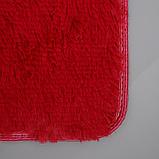 Набор ковриков для ванны и туалета Доляна «Мягкий», 2 шт: 40×50, 50×80 см, цвет бордовый, фото 3