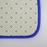 Набор ковриков для ванны и туалета Доляна «Мрамор», 2 шт: 40×50, 50×80 см, цвет синий, фото 4