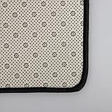 Набор ковриков для ванны и туалета Доляна «Мрамор», 2 шт: 40×50, 50×80 см, цвет чёрный, фото 4