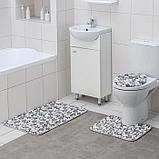 Набор ковриков для ванны и туалета Доляна «Галька», 3 шт: 35×40, 45×50, 50×80 см, фото 2