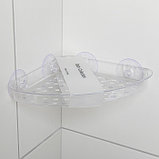 Полочка в ванную комнату угловая на присосках Bath Collection, 19×19×3 см, цвет МИКС, фото 2