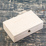 Подарочный ящик 34×21.5×10.5 см деревянный, с закрывающейся крышкой, без покраски, фото 4
