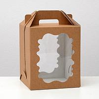 Крафт упаковка, самосборная коробка, 18 х 18 х 22 см, фото 1