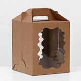 Крафт упаковка, самосборная коробка, 18 х 18 х 22 см, фото 4