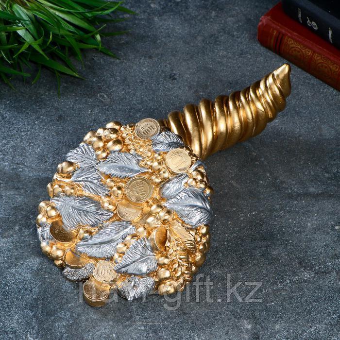 Фигура "Рог изобилия", гипс, золото-хром, 9х15х27см