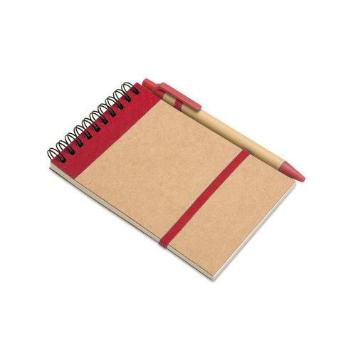 Блокнот с ручкой, SONORA Красный - фото 2 - id-p87466916