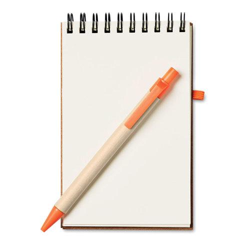 Блокнот с ручкой, SONORA Оранжевый - фото 2 - id-p87466917